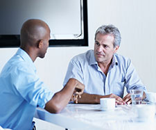 manager talking to employee